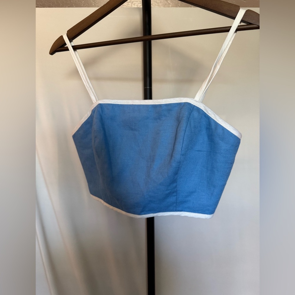 Milly Blue and White Crop Top